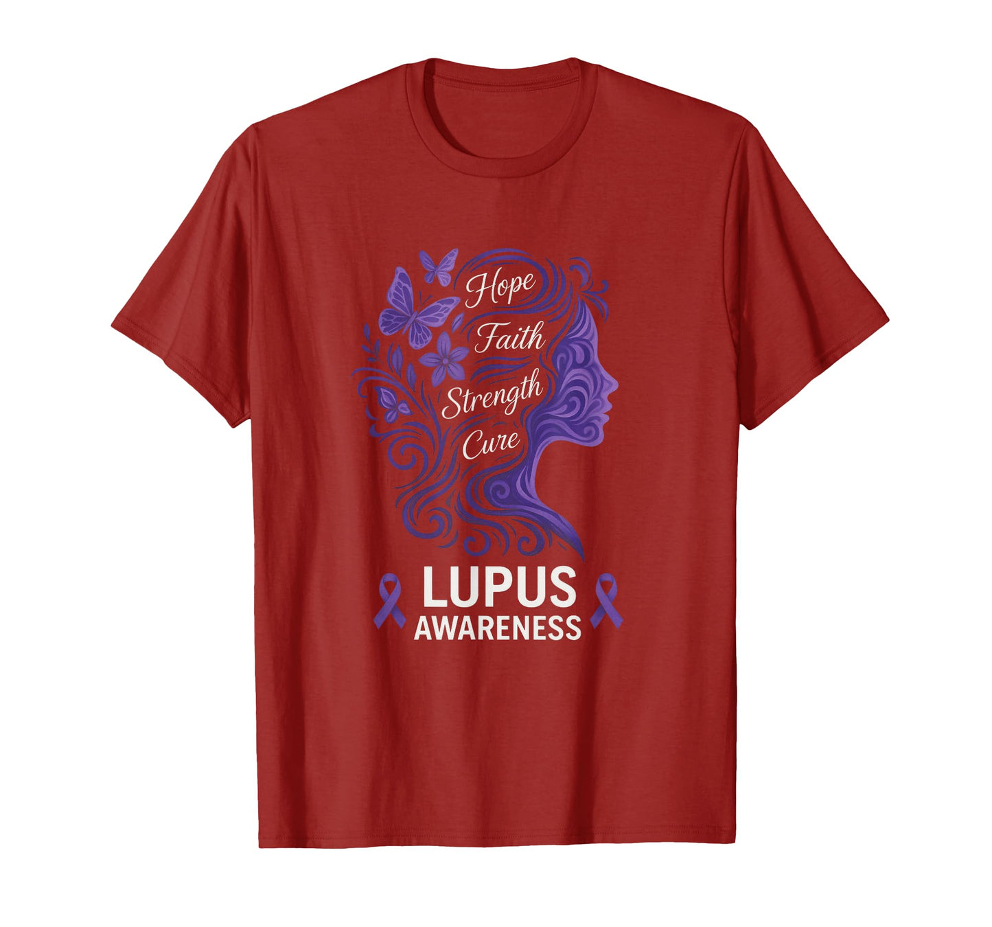 Hope Faith Strength Cure - Lupus Awareness T-Shirt