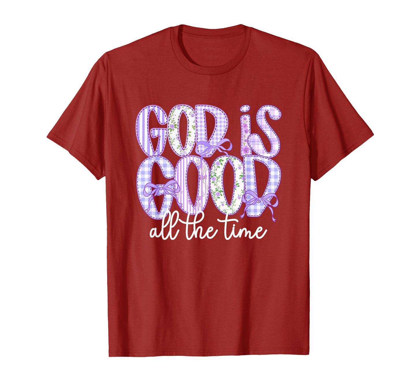 God is Good All The Time Preppy Boho Christian Bible Verse T-Shirt