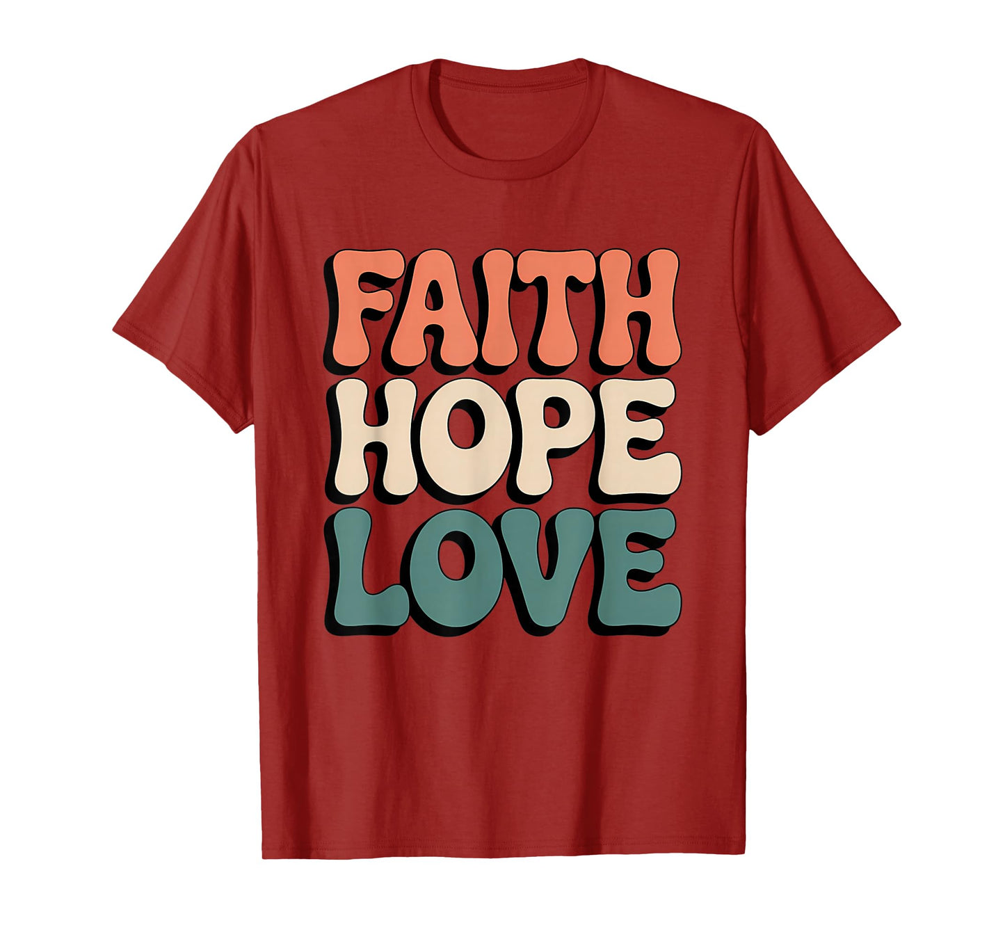 Faith Hope Love Retro Christian Bible Verse Style T-Shirt