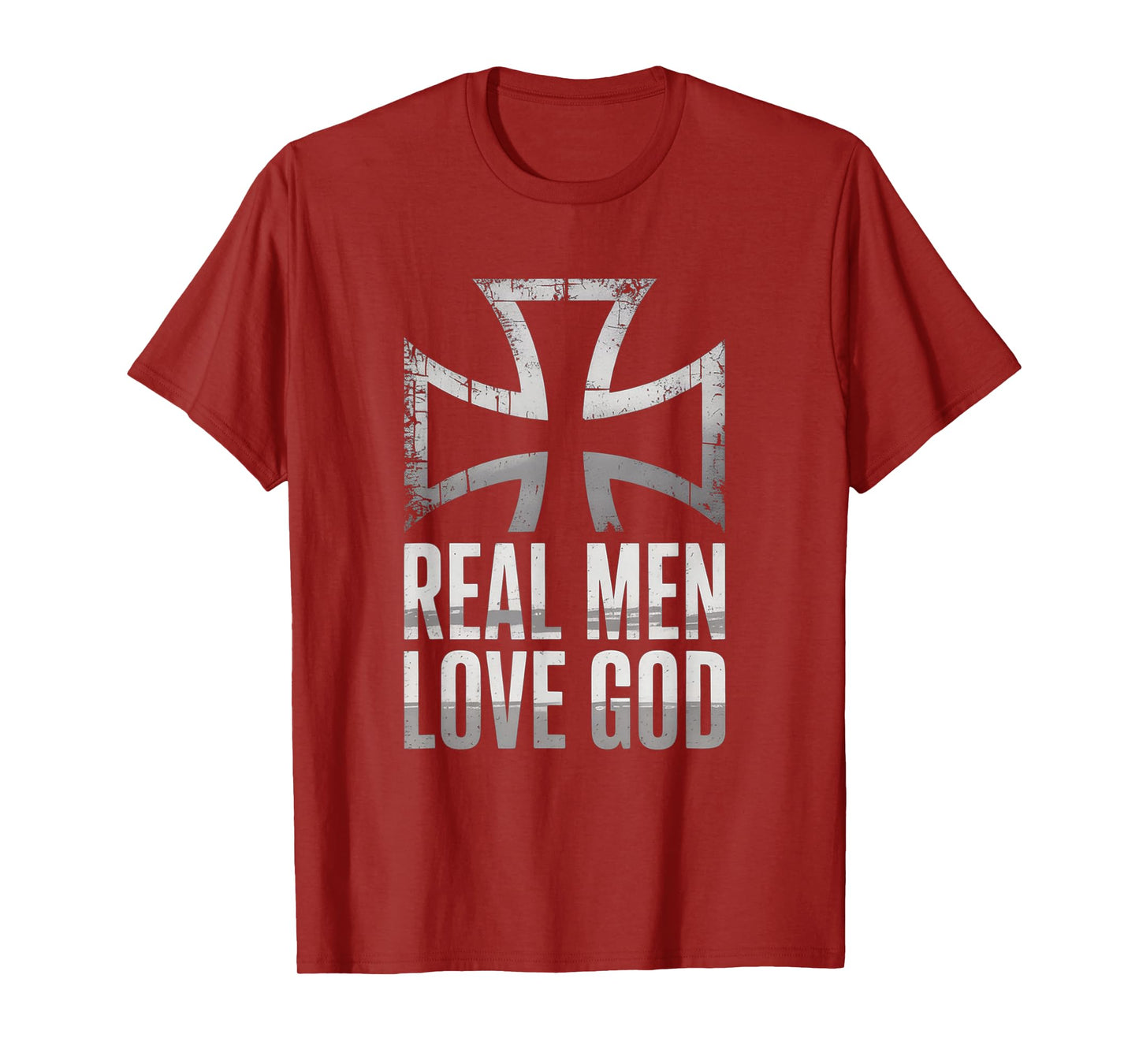 Real Men Love God Retro Christian Cross Matthew 22:37 T-Shirt