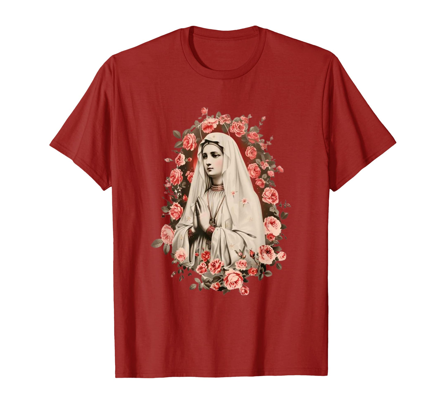 Our Lady of Fatima with Rosary, Catholics, Christian T-Shirt