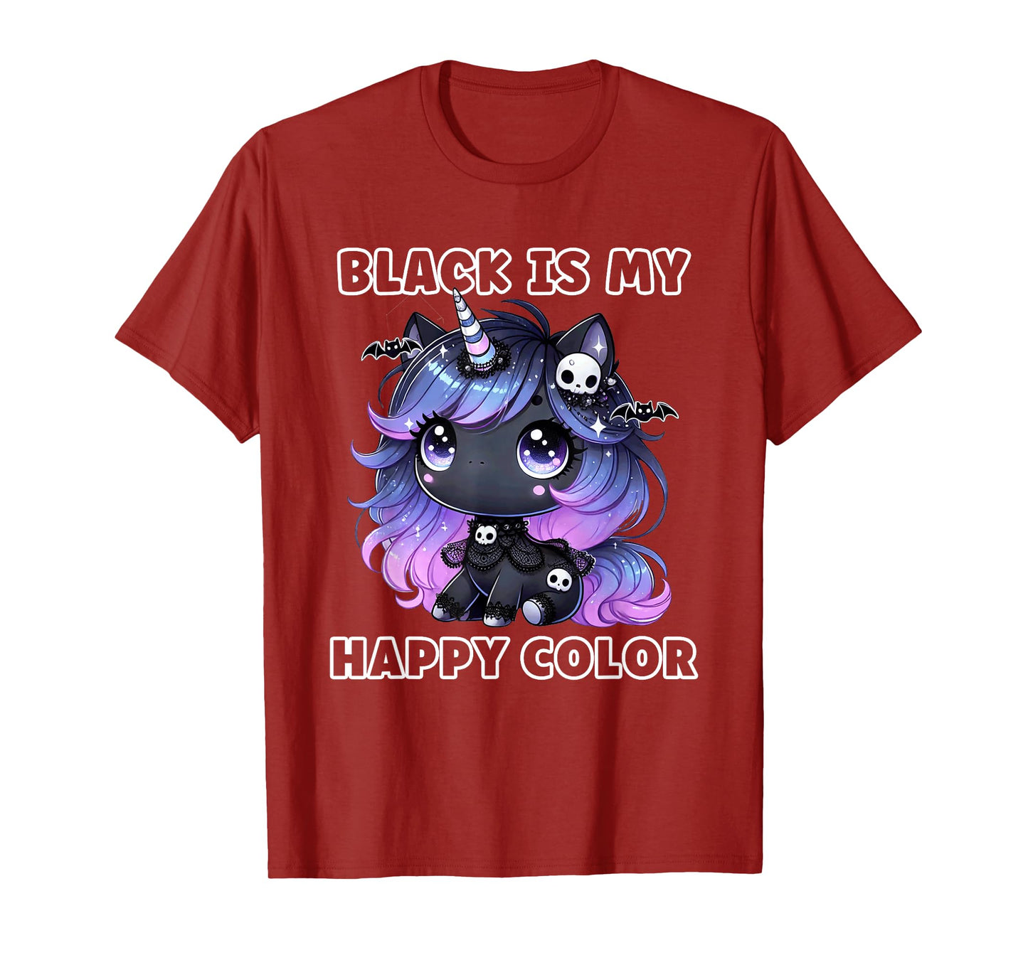 Goth Girl Black is My Happy Color Gothic Unicorn Emo Girl T-Shirt