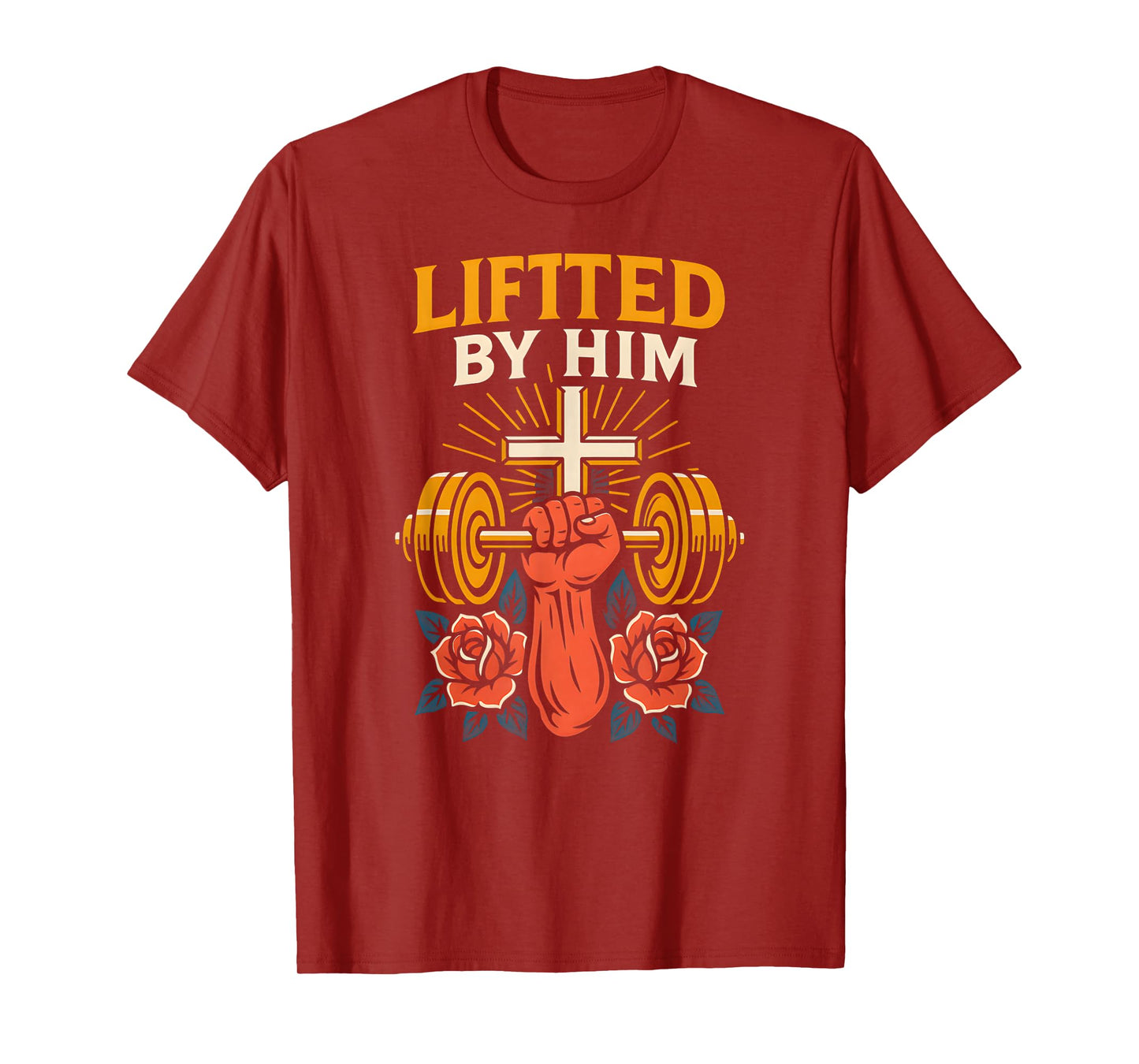 Faith Fitness Lifted by Him Cool Mens Christian Tee T-Shirt