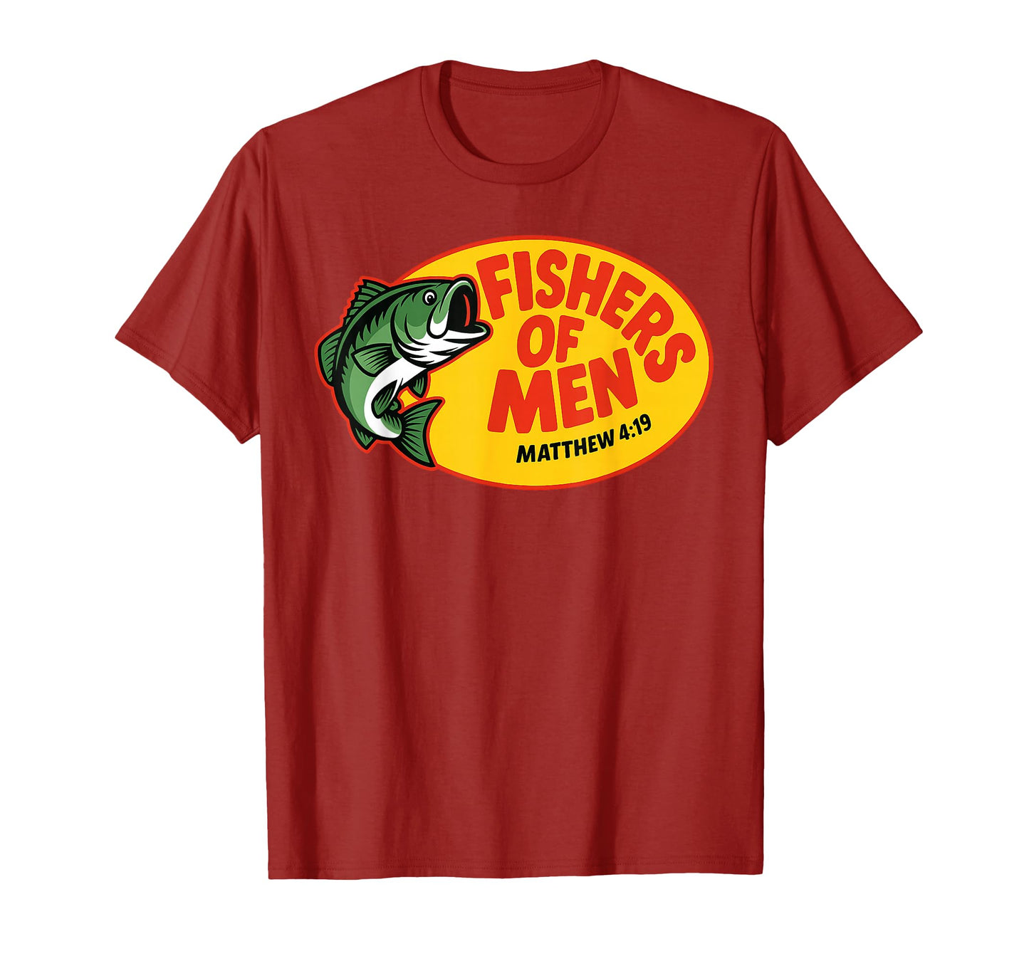 Fishers of Men Matthew 4:19 Christian Fishing Bible Verse T-Shirt