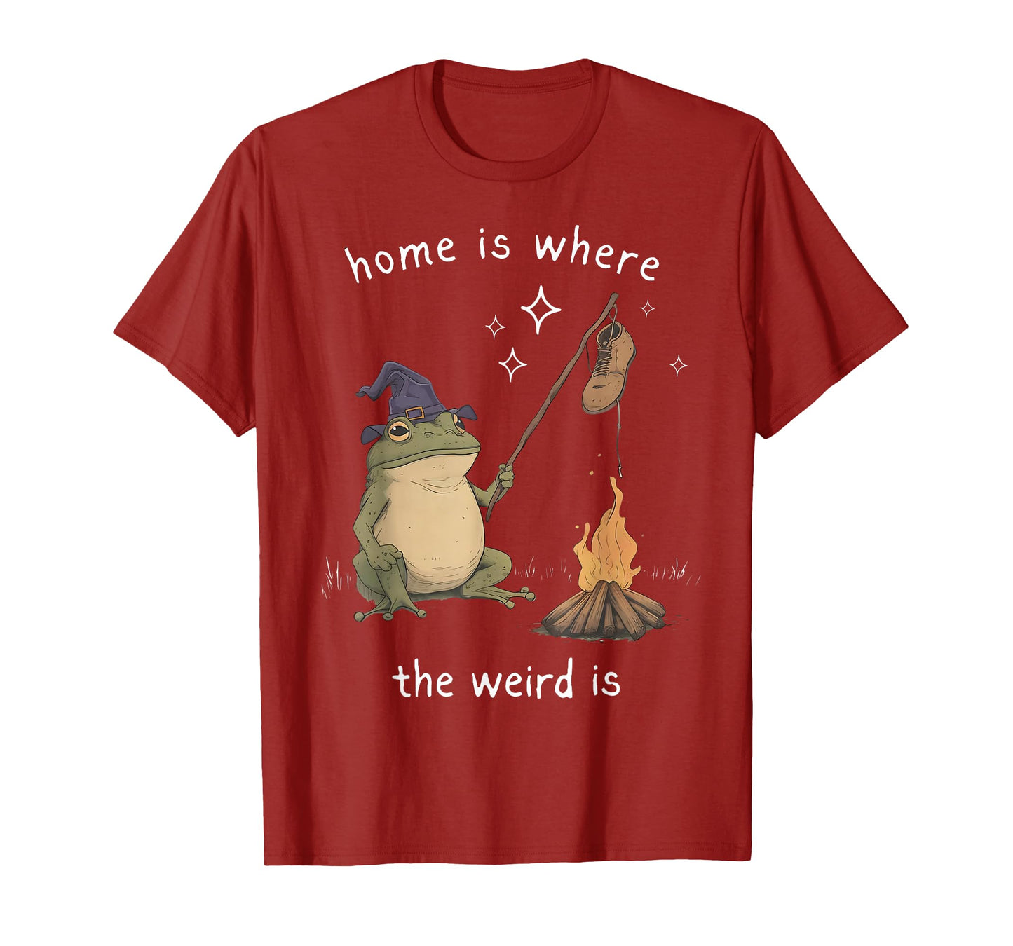 Whimsical Frog Wizard Where The Weird is Meme Frog T-Shirt