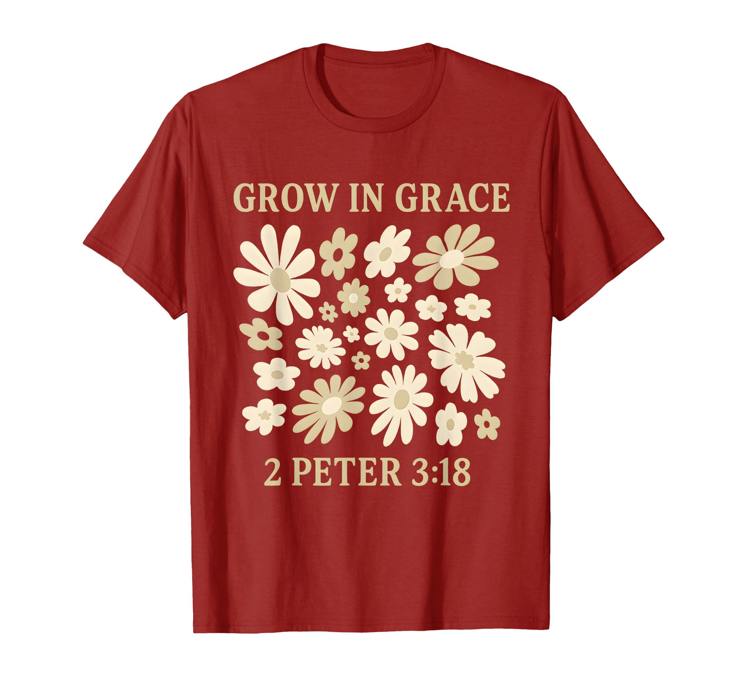Boho Catholic Jesus Bible Verse Tee Kids Girls 2 Peter 3 18 T-Shirt