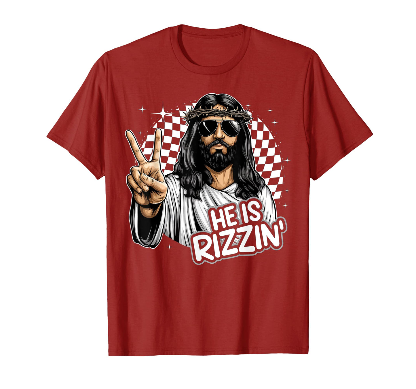 He Is Rizzin' Jesus Christian Funny Happy Easter Hunt Eggs T-Shirt