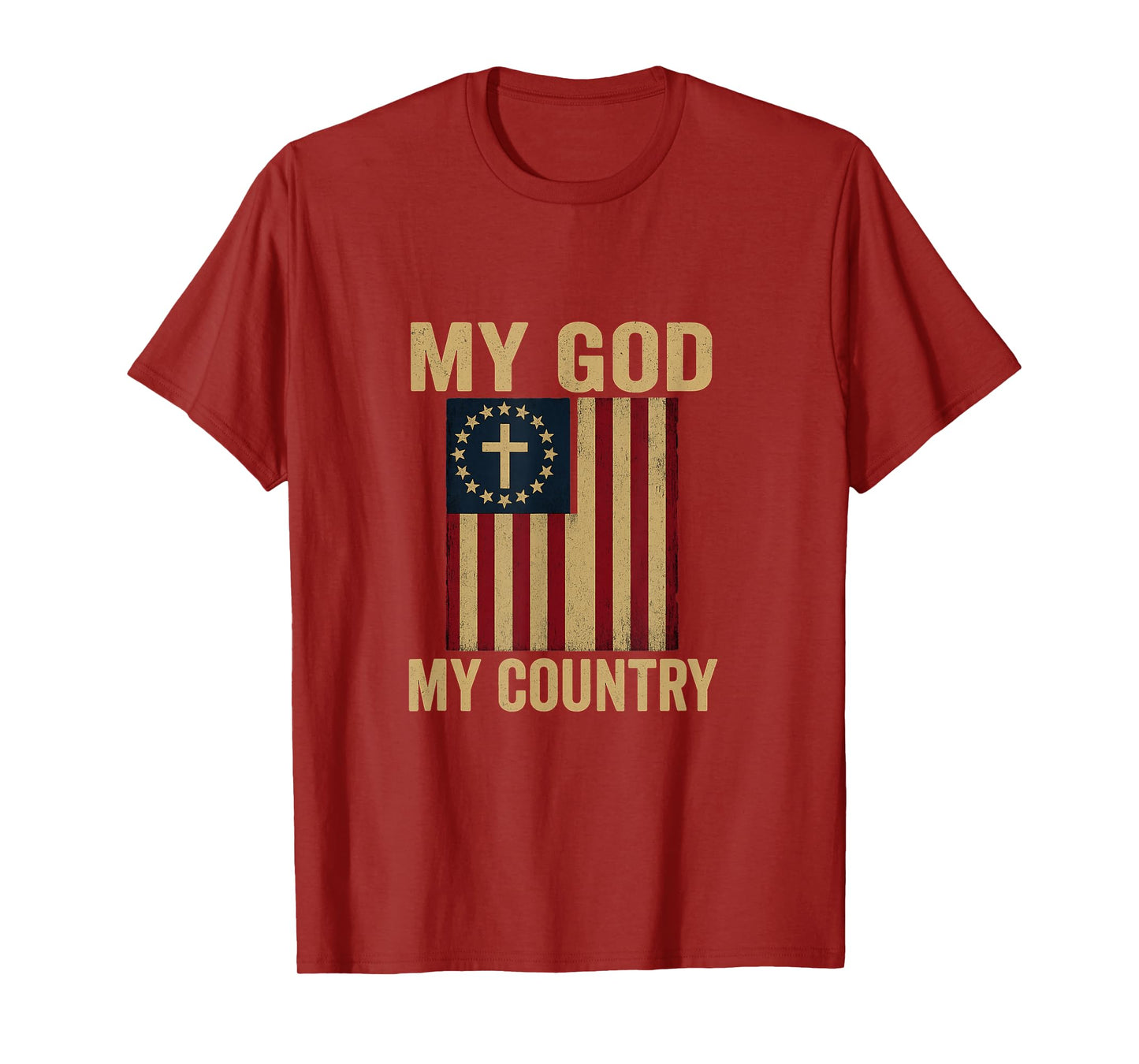 Patriotic Christian Faith USA Flag Design T-Shirt