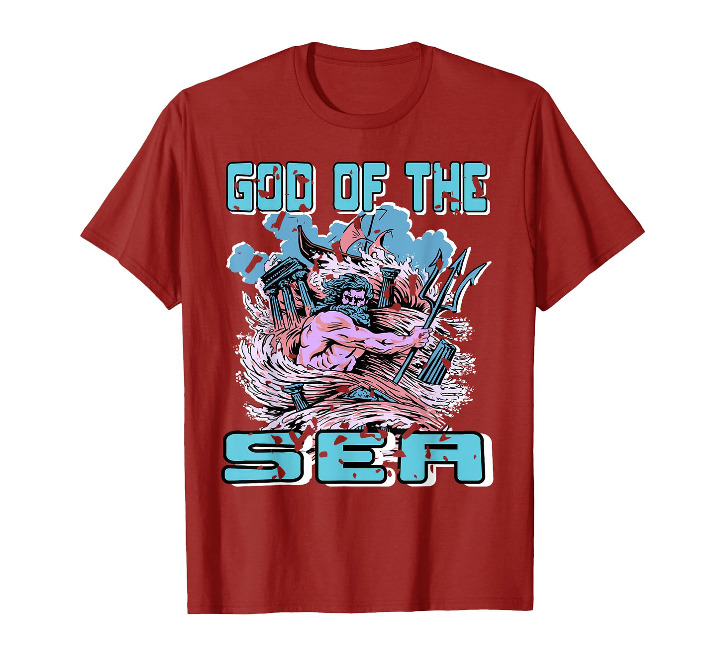 God of The Sea Ancient Myth Ocean Trident Poseidon Power T-Shirt