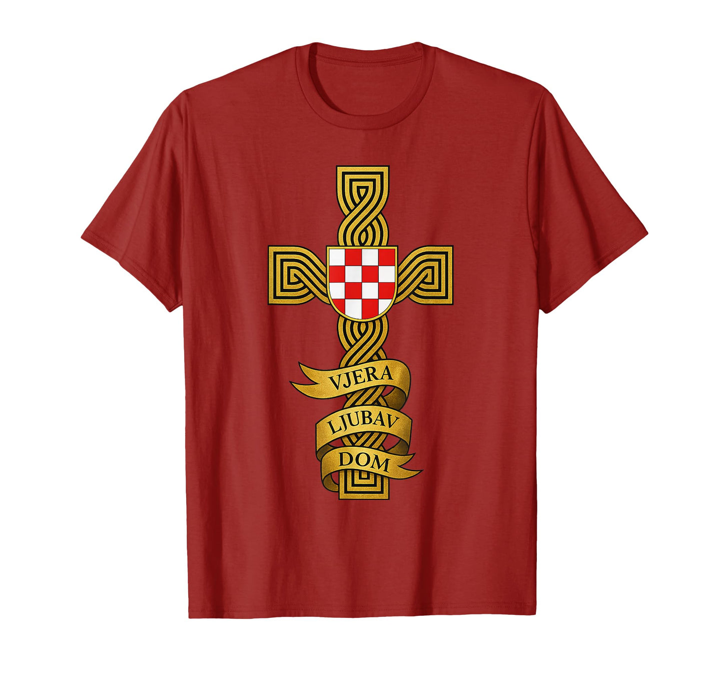 HRVATSKI Kriz - Croatian Flag with Cross - Bog I Hrvati T-Shirt