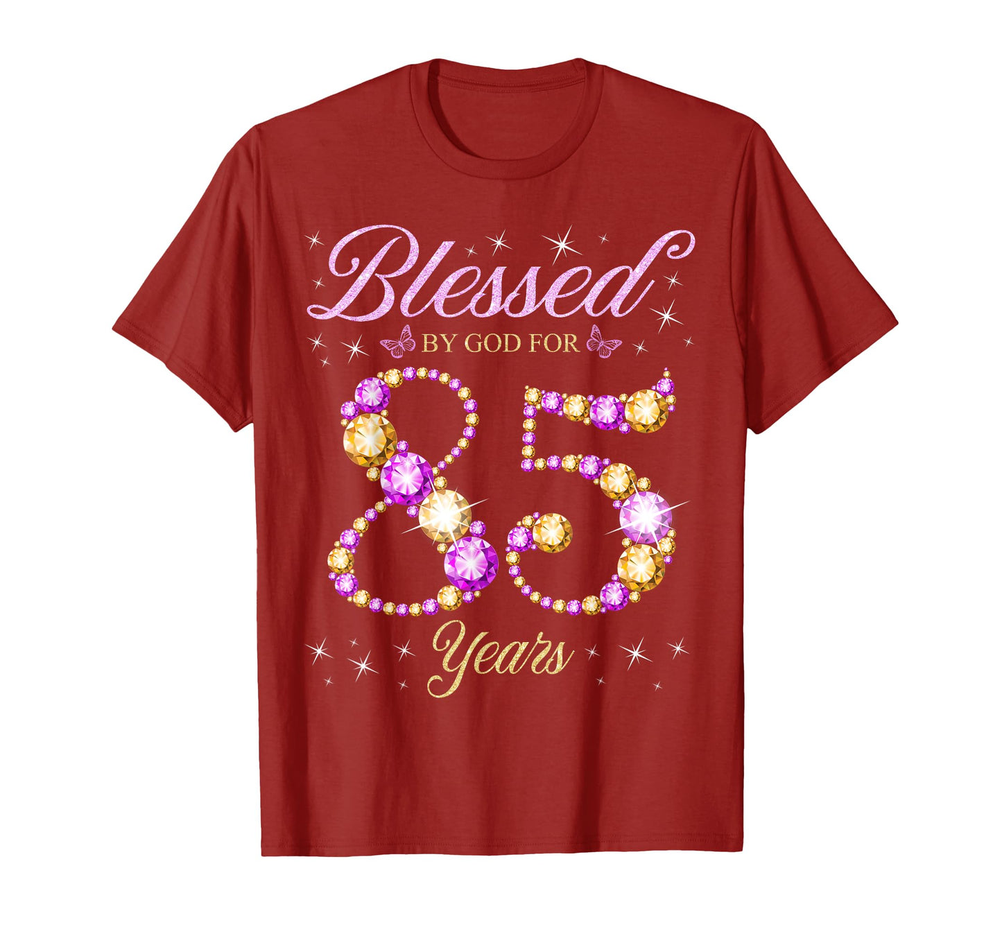 Blessed By God For 85 Years Old 85th Birthday B-Day Party T-Shirt