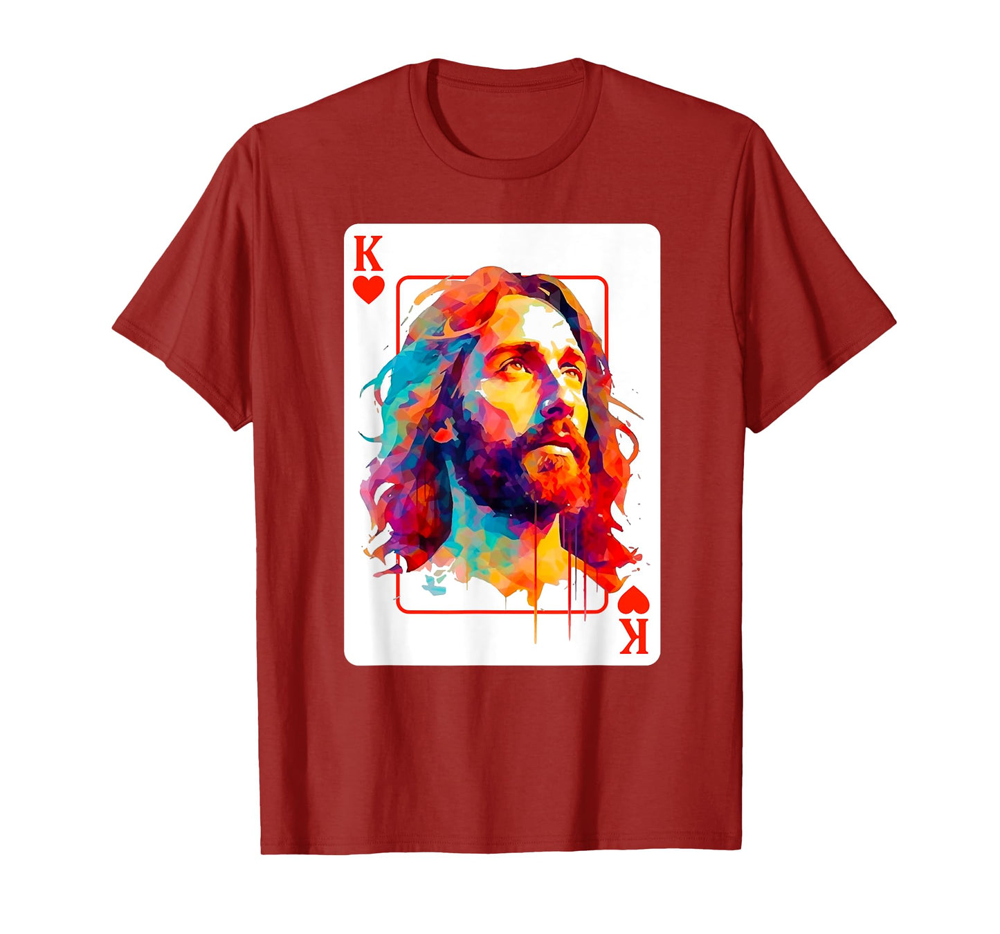 Jesus King Card Christian Christ Religious Believer Hearts T-Shirt