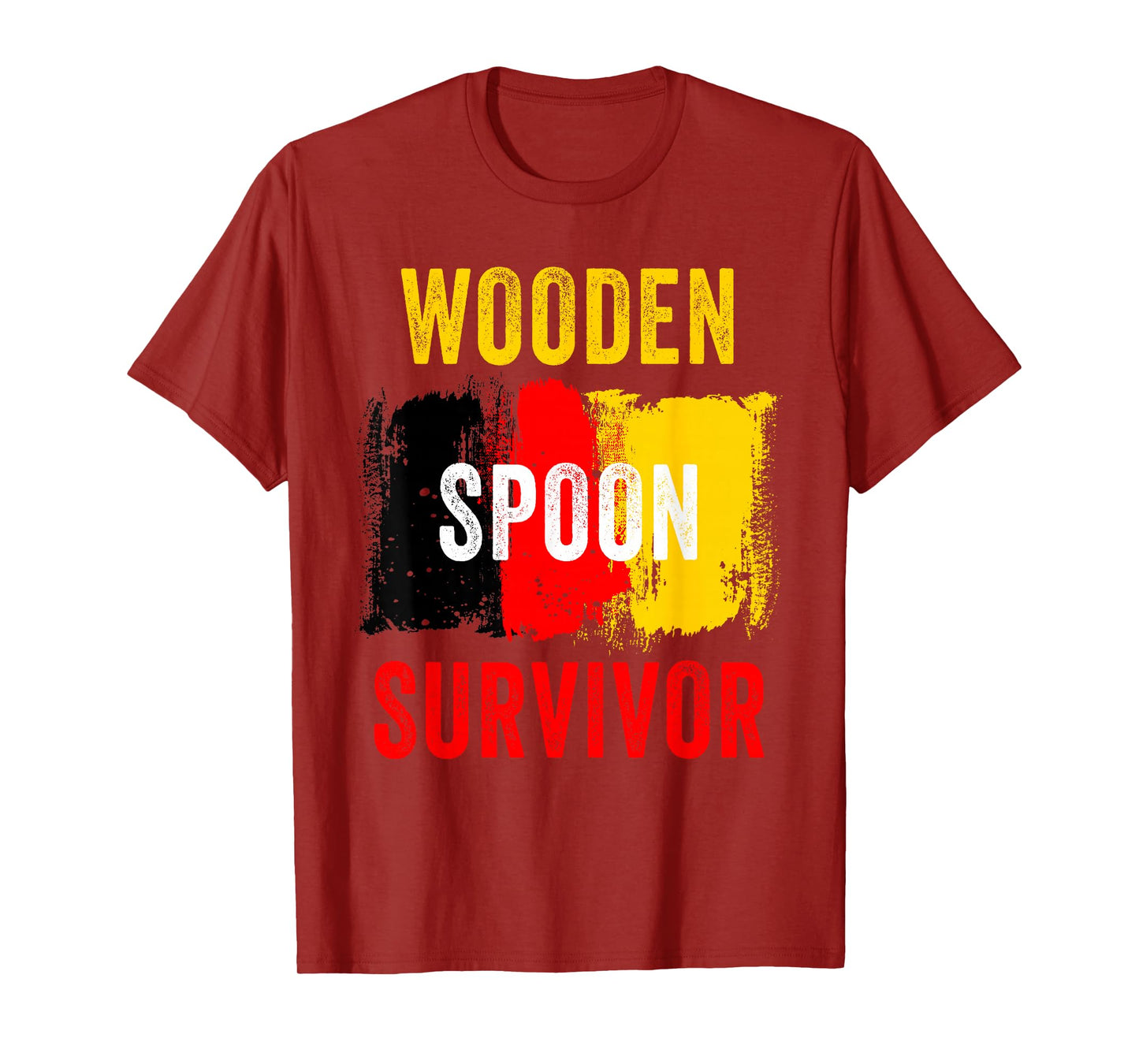 Wooden Spoon Survivor – Germany Flag Funny Childhood Quote T-Shirt