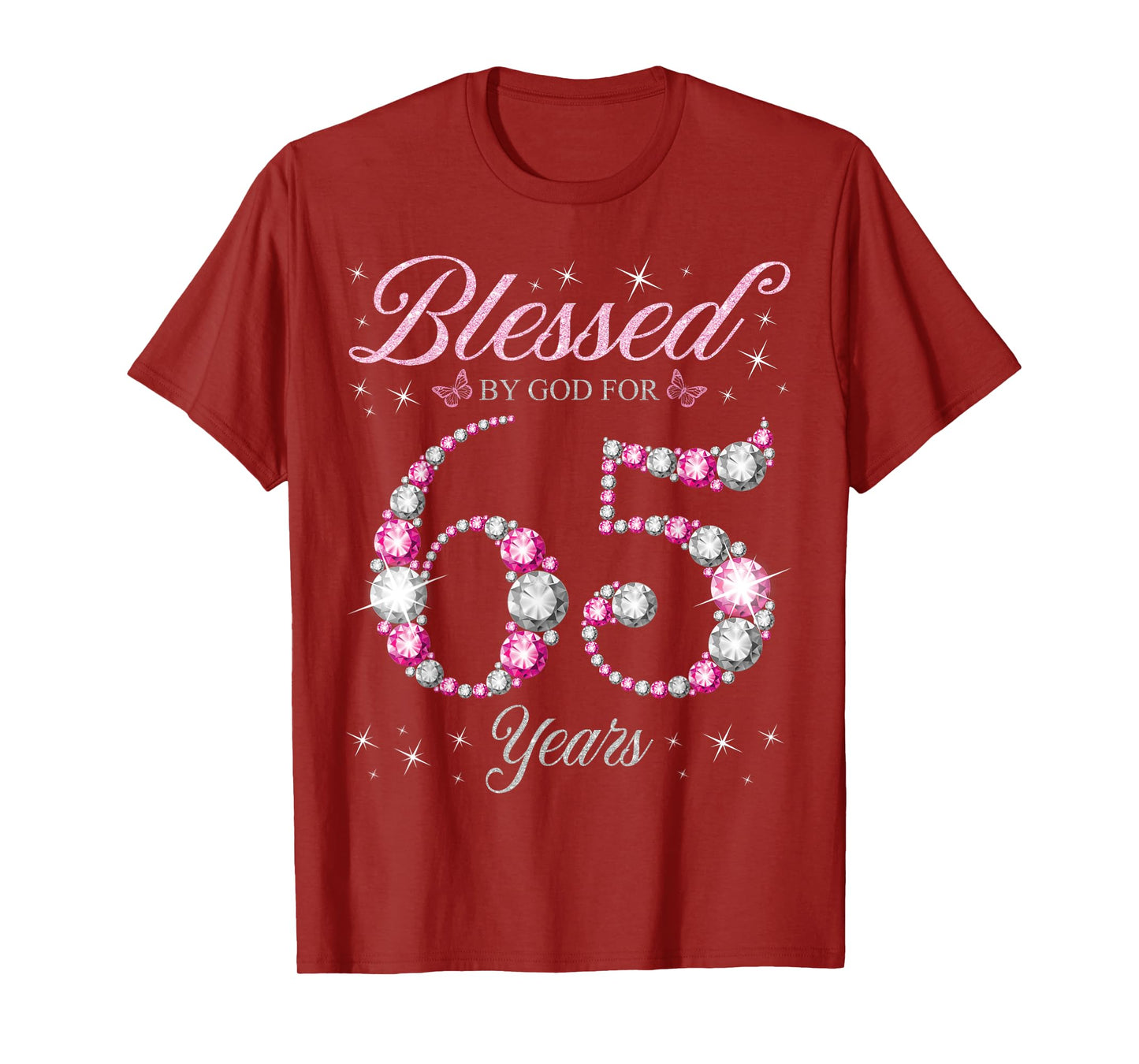 Blessed By God For 65 Years Old 65th Birthday Party T-Shirt