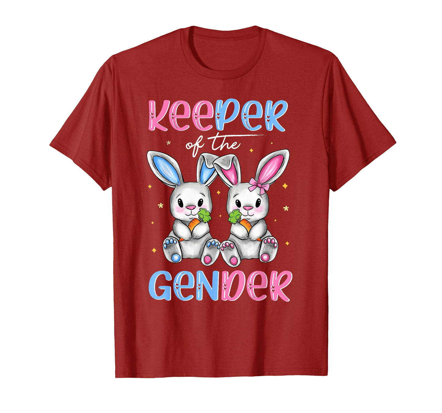 Easter Bunny Keeper Of The Gender Reveal Baby Happy Easter T-Shirt