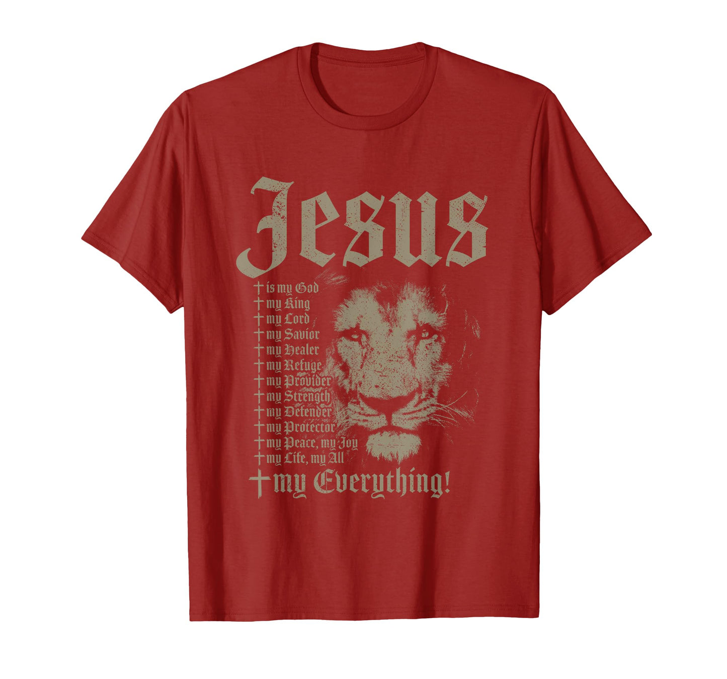 Jesus Is My God King Lord Savior Protector Lion Christian T-Shirt