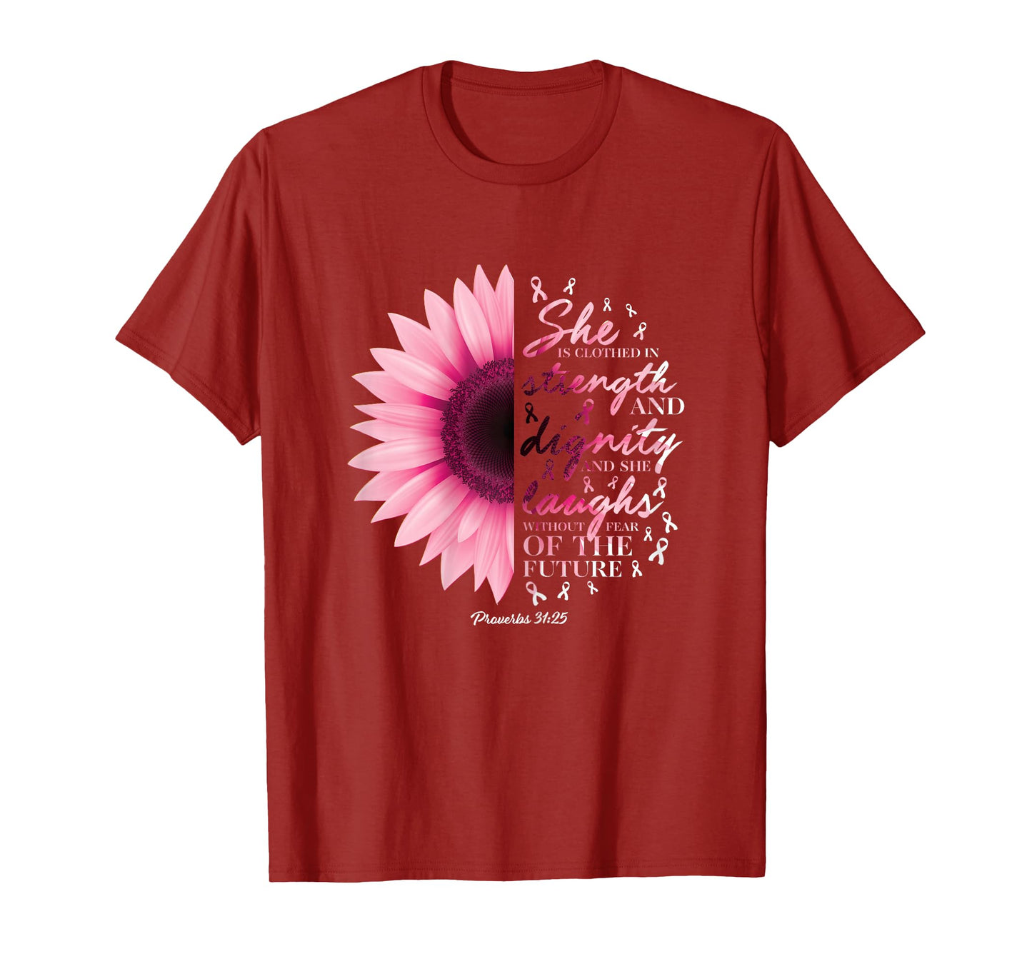 Proverbs 31 Verse Shirts Christian Breast Cancer Awareness T-Shirt
