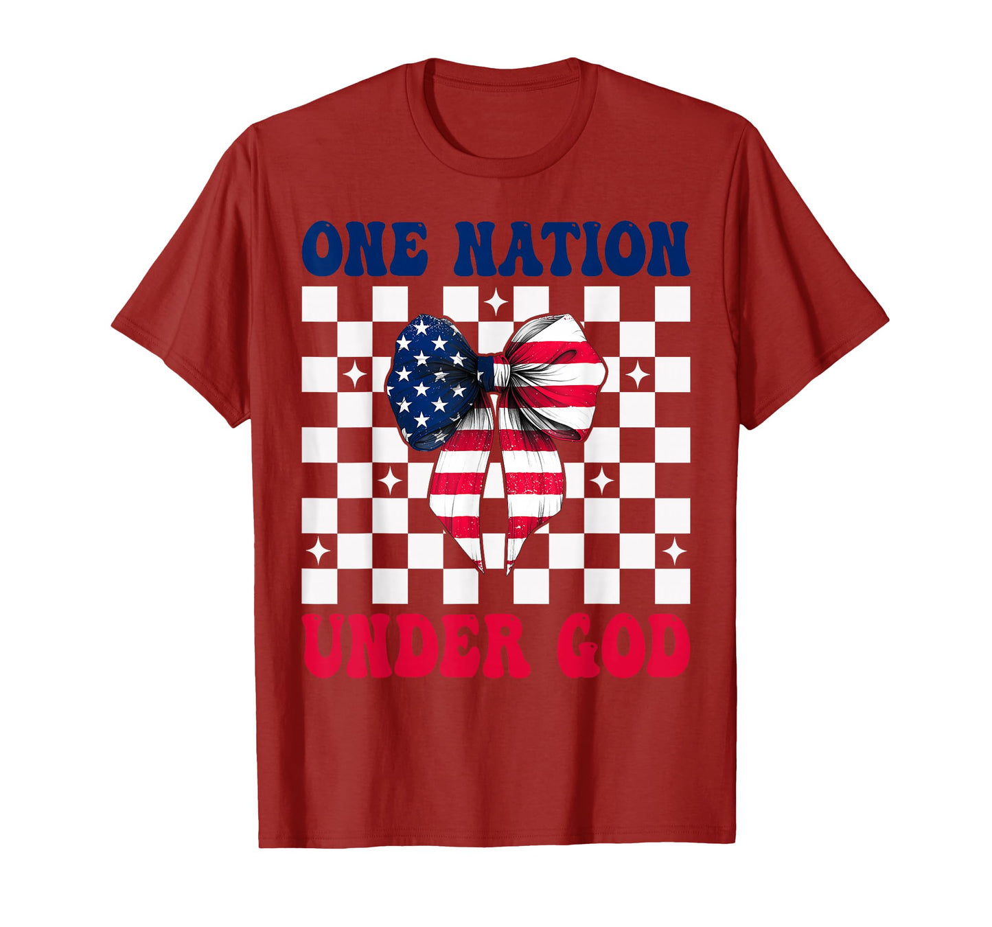 4th of July USA American Flag Patriotic One Nation Under God T-Shirt