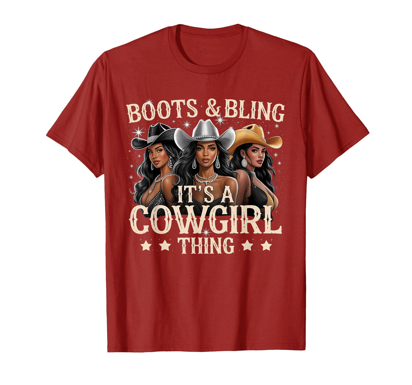 Boots & Bling its a Cowgirl Thing Black Cowgirl Melanin T-Shirt