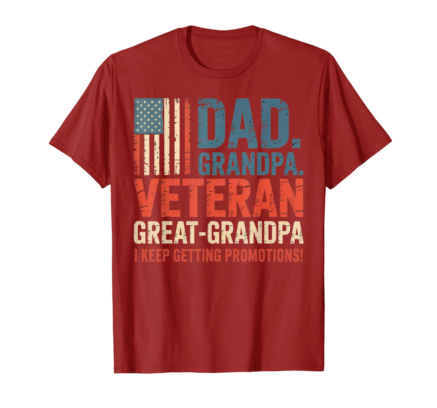 Mens Fathers Day Dad Grandpa Veteran Great Grandpa from Grandkids T-Shirt