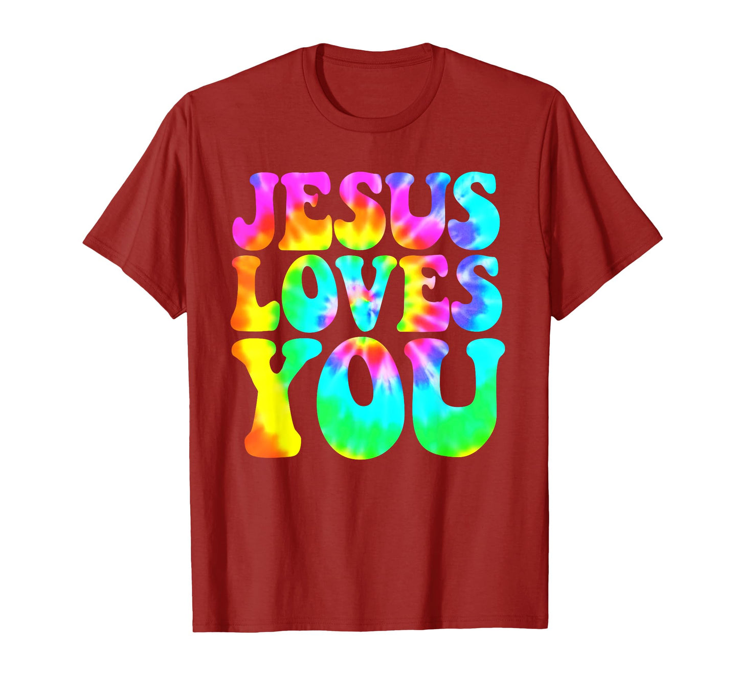 Jesus Loves You Retro Groovy Style Graphic Design Women T-Shirt