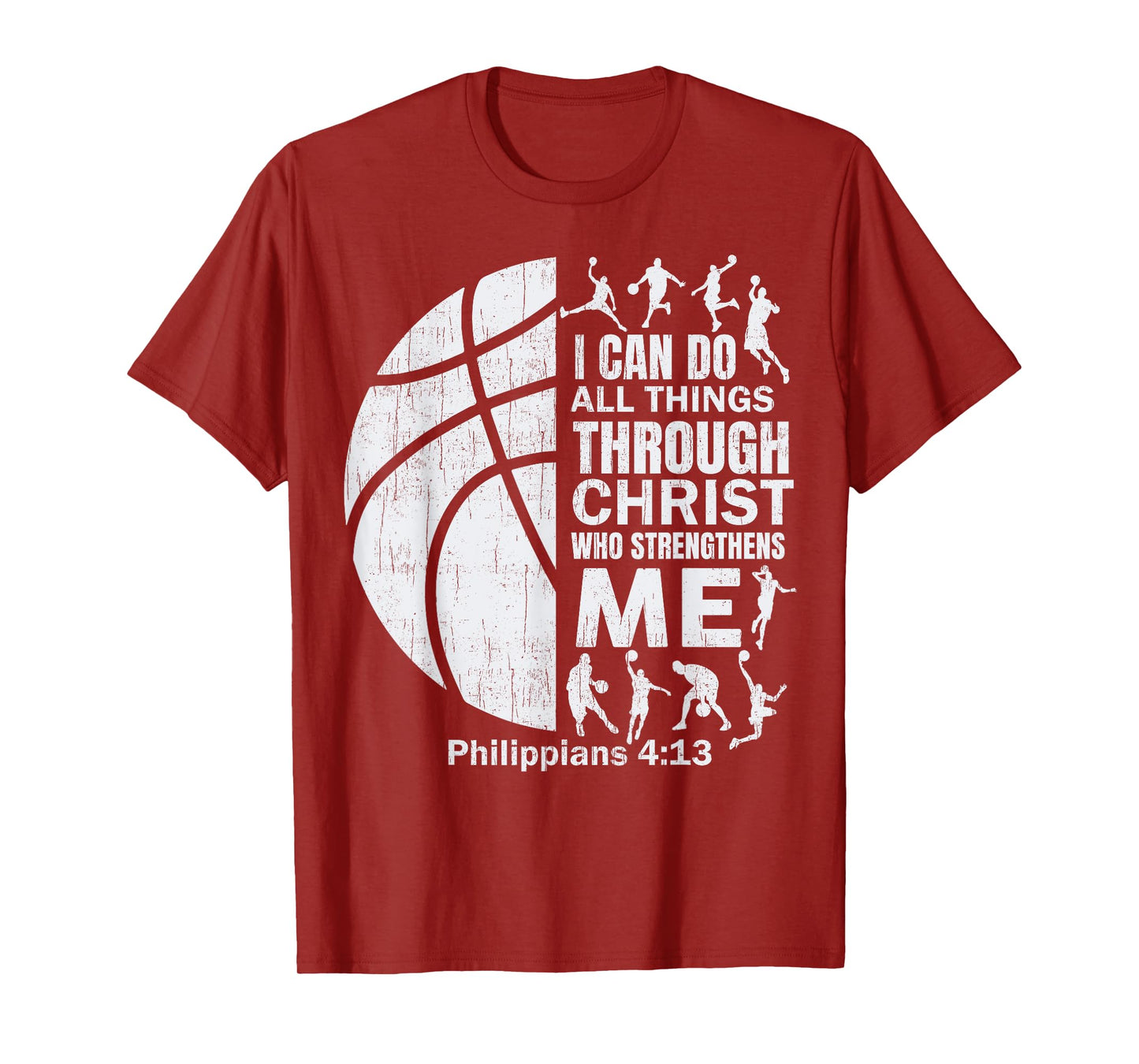Christian Basketball T Shirt Christ Bible Verse Boys Teen T-Shirt