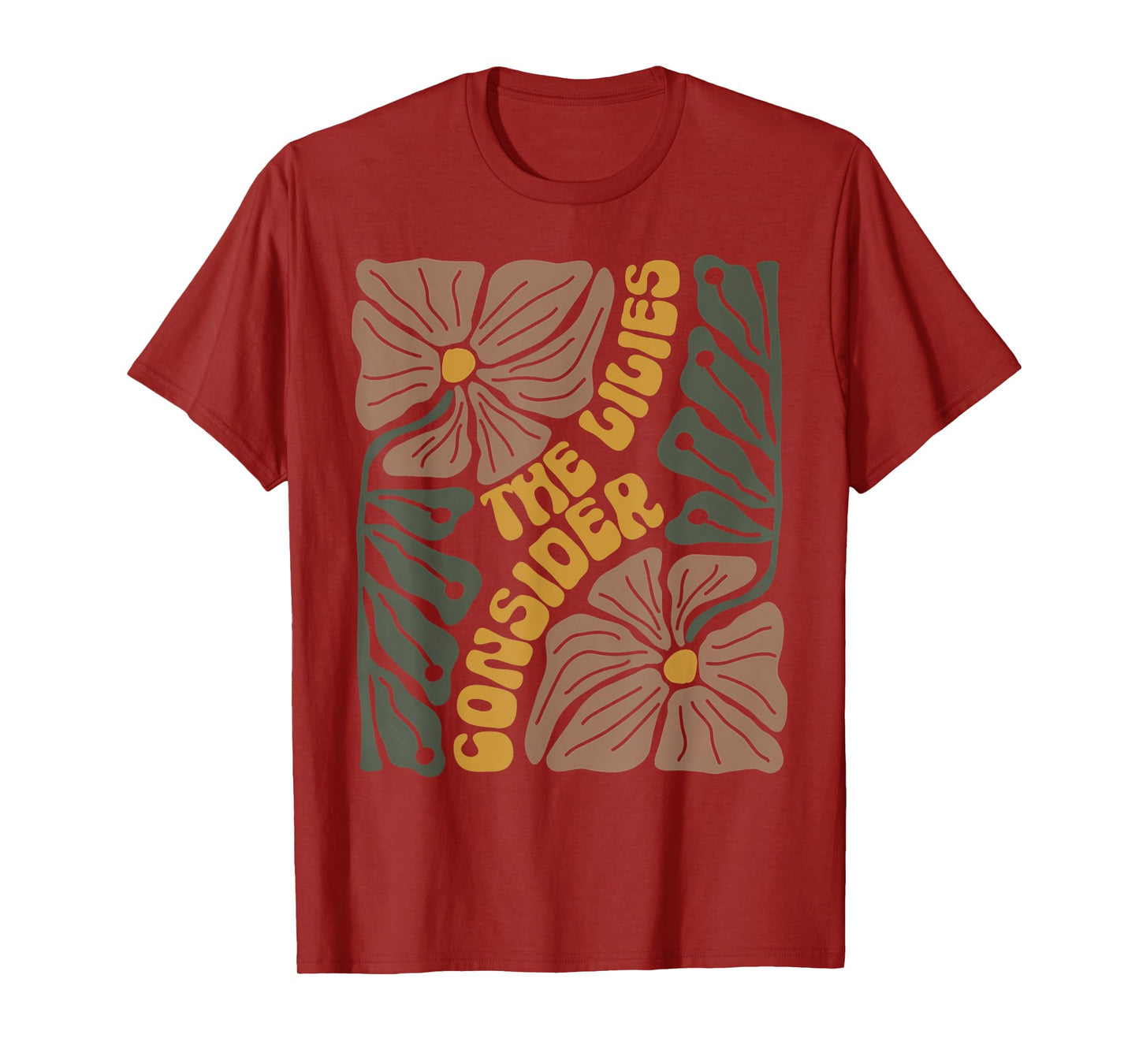 Consider The Lilies Boho Floral Christian Religious Bible T-Shirt