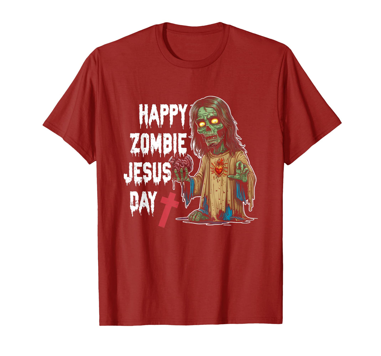 Happy Zombie Jesus Day Skeleton Horror Christ Halloween T-Shirt