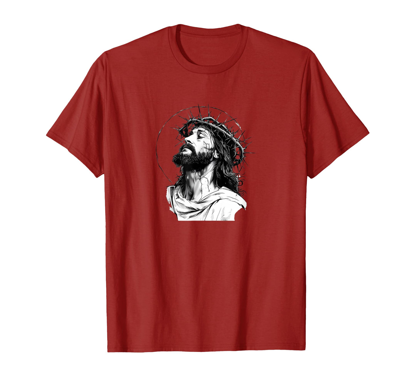 Jesus Christ Face with Crown of Thorns God Bible T-Shirt