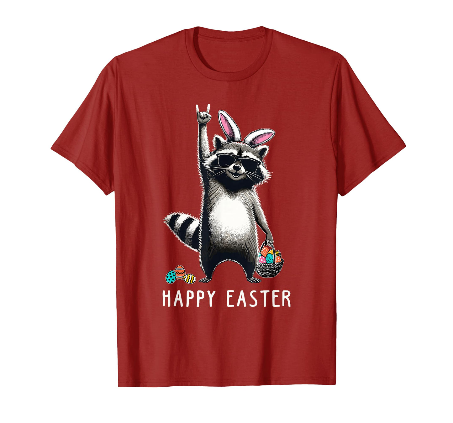 Cute Easter Raccoon Men Women Kids Boys Girls Funny Easter T-Shirt