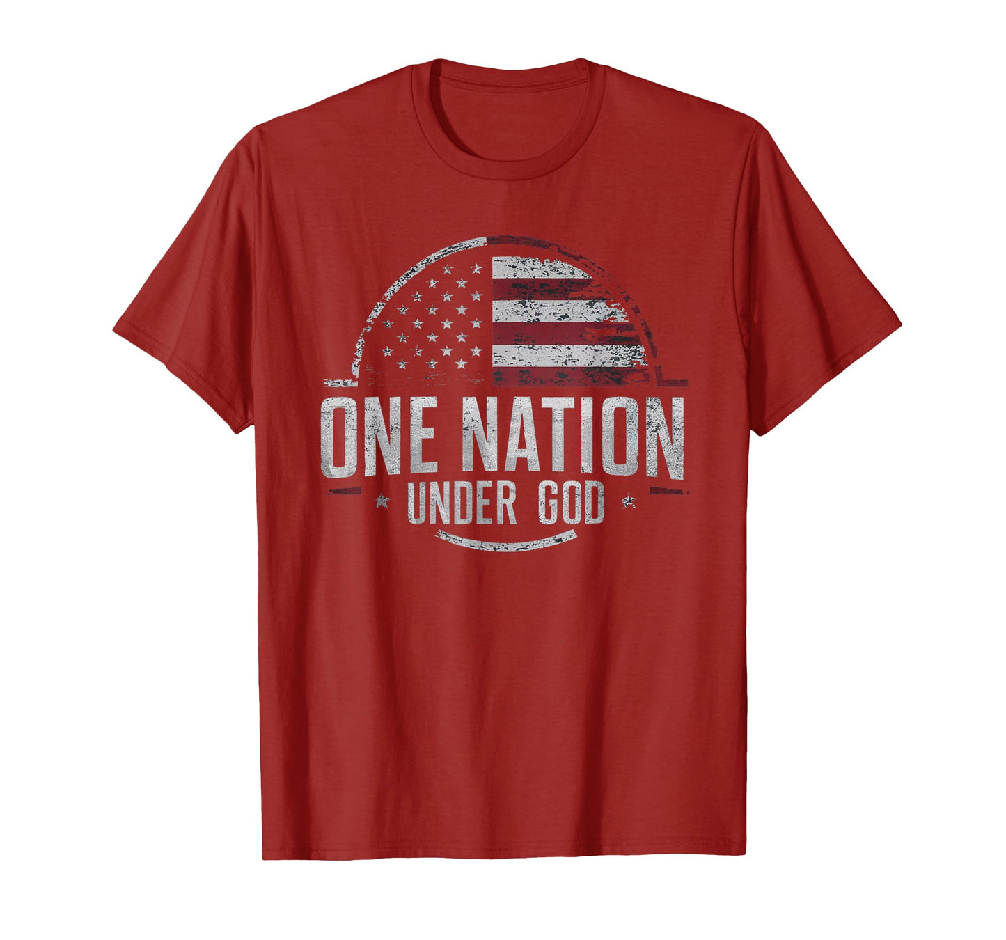 Patriotic One Nation Under God American Flag Design T-Shirt for Women Men