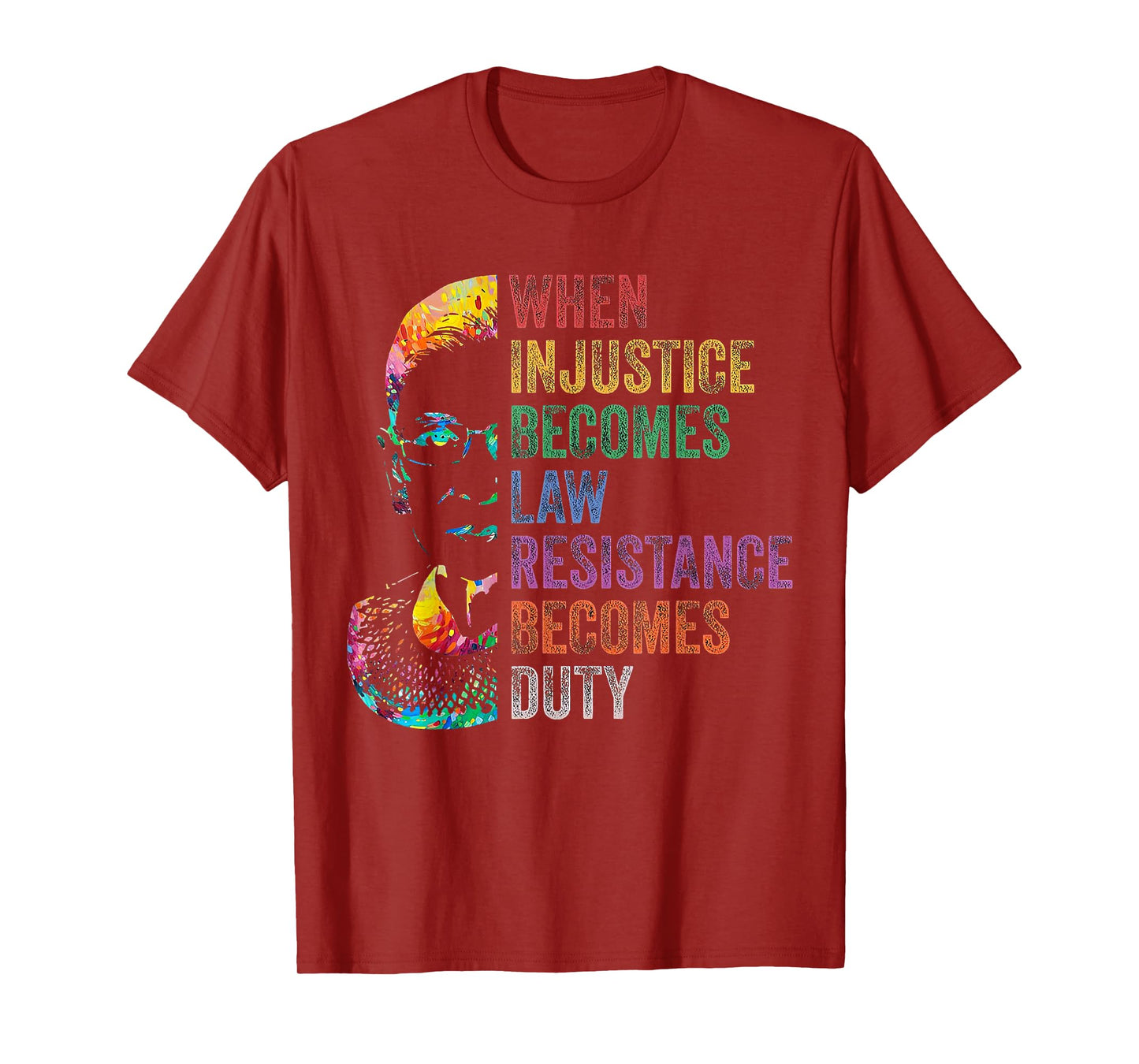 When Injustice Becomes Law Resistance Becomes Duty RBG T-Shirt
