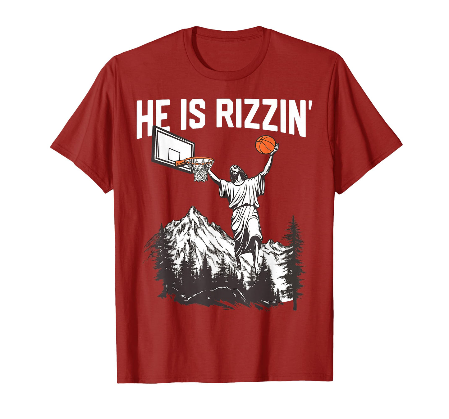 Jesus Basketball Dunk He is Rizzin Christian Easter T-Shirt