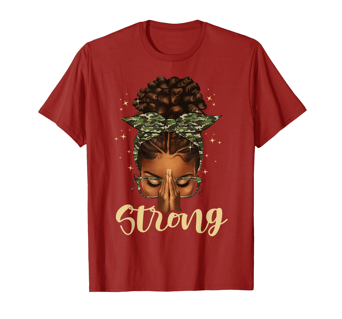 Strong Black Woman Praying Afro African American Christian T-Shirt