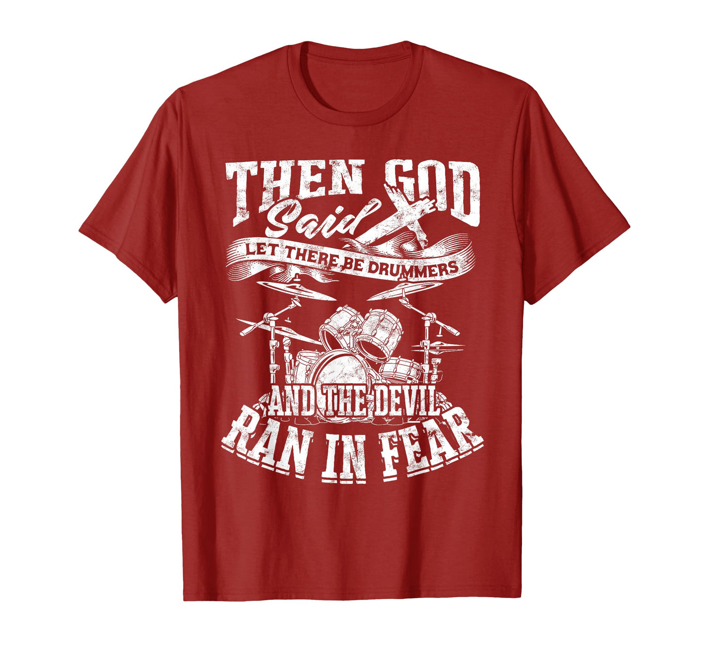 Religious Drummer for Jesus Drums Sticks Drumming Cross T-Shirt