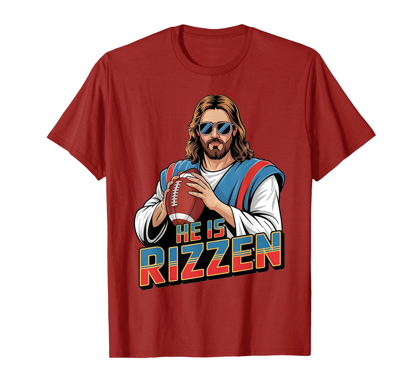 Funny He Is Rizzen Jesus Shirt Football Boys Kids Men Easter T-Shirt