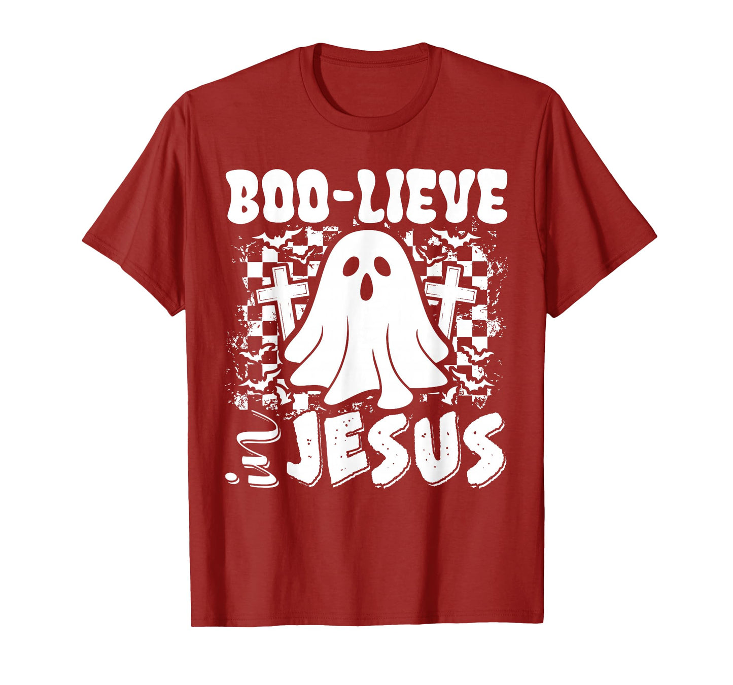 Boo-Lieve in Jesus Christian Halloween Ghost Boo Funny T-Shirt