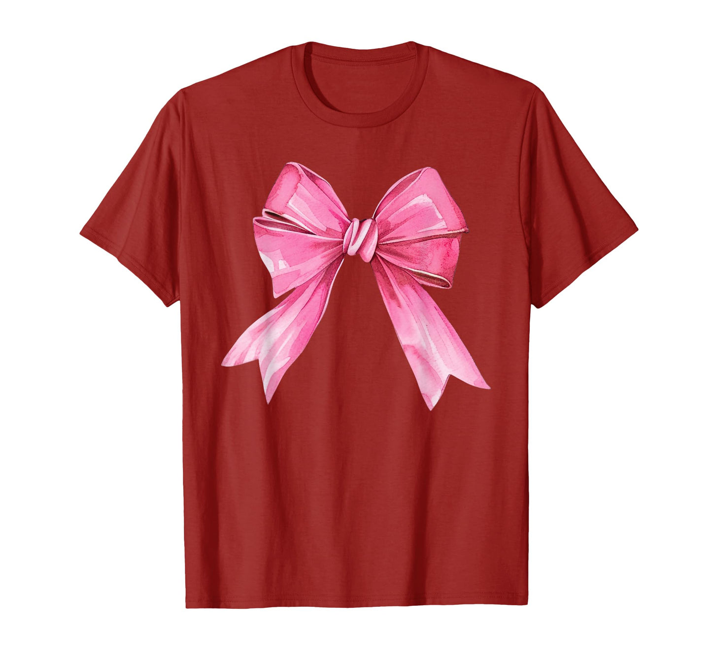 Cute Pink Coquette Bow Girl Women Pink Bow Ribbon T-Shirt