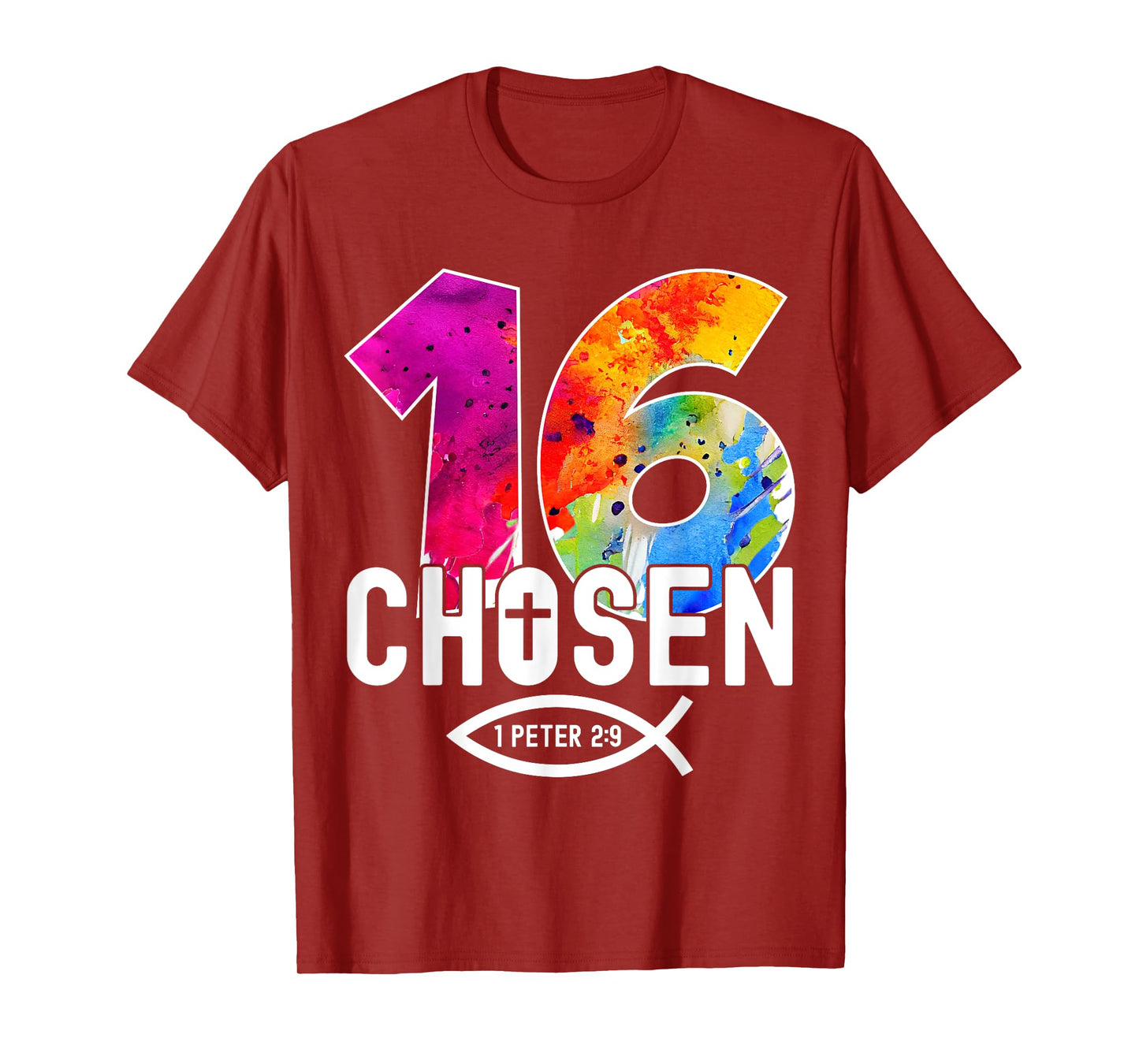 Chosen 16 Religious 16 Years Jesus 16TH Birthday T-Shirt