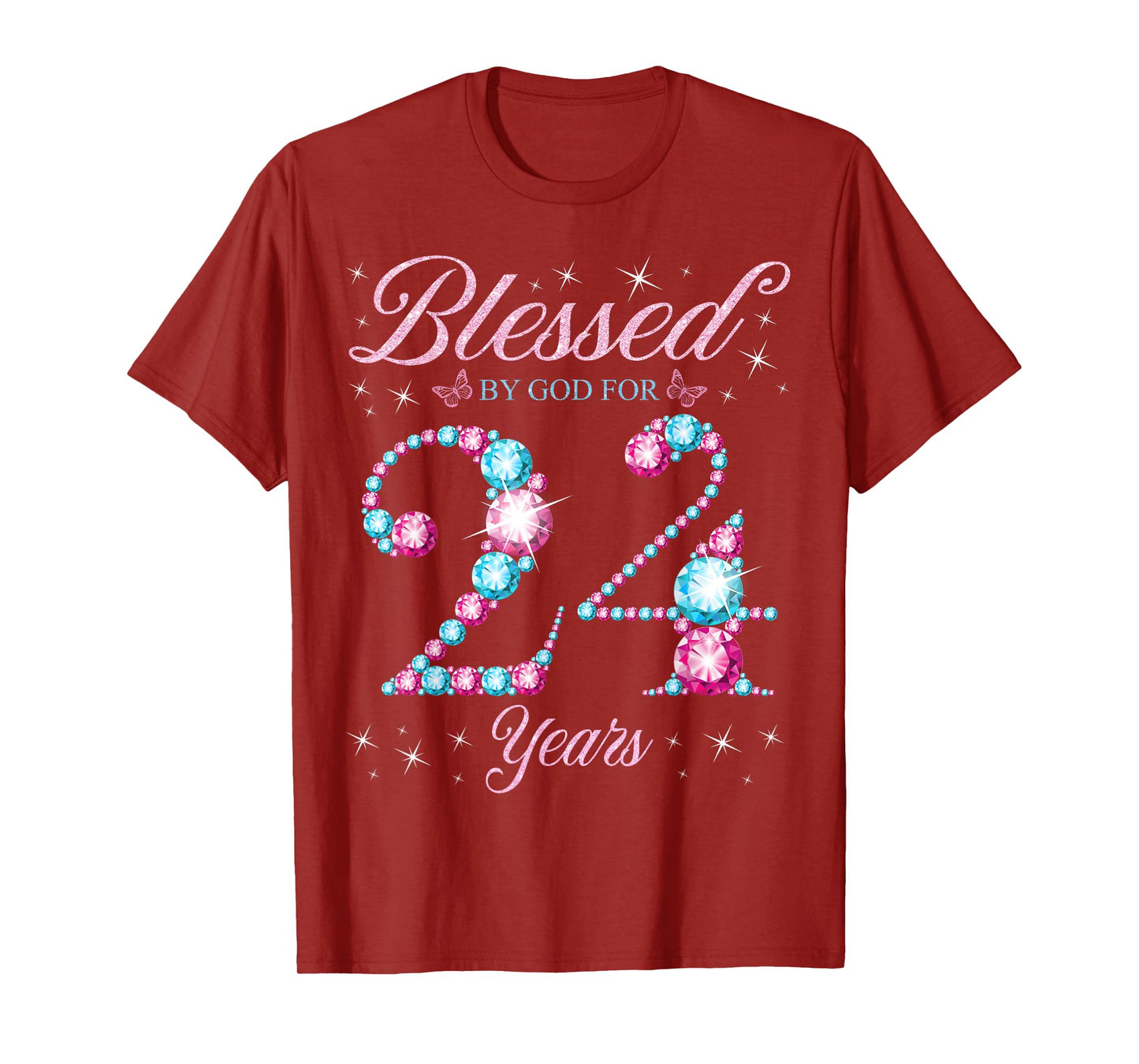 Blessed By God For 24 Years Old 24th Birthday Woman Queen T-Shirt