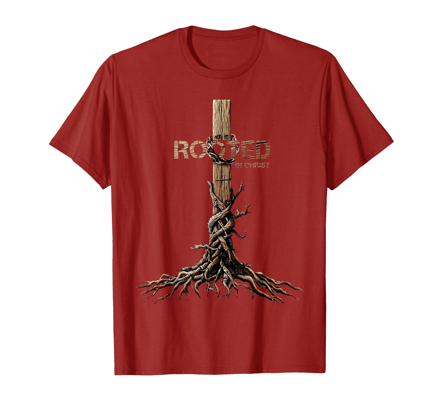 Rooted in Christ Shirt, Jesus Shirts, Cross Christian T-Shirt