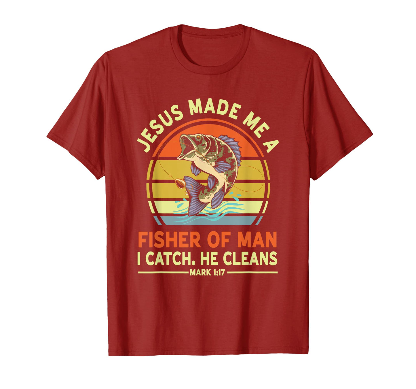Vintage Jesus Made Me a Fisherman, Retro God Fishing T-Shirt