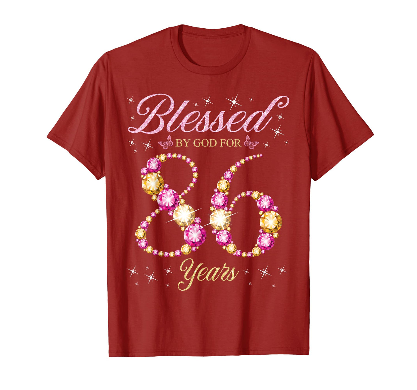 Blessed By God For 86 Years Old 86th Birthday Party T-Shirt