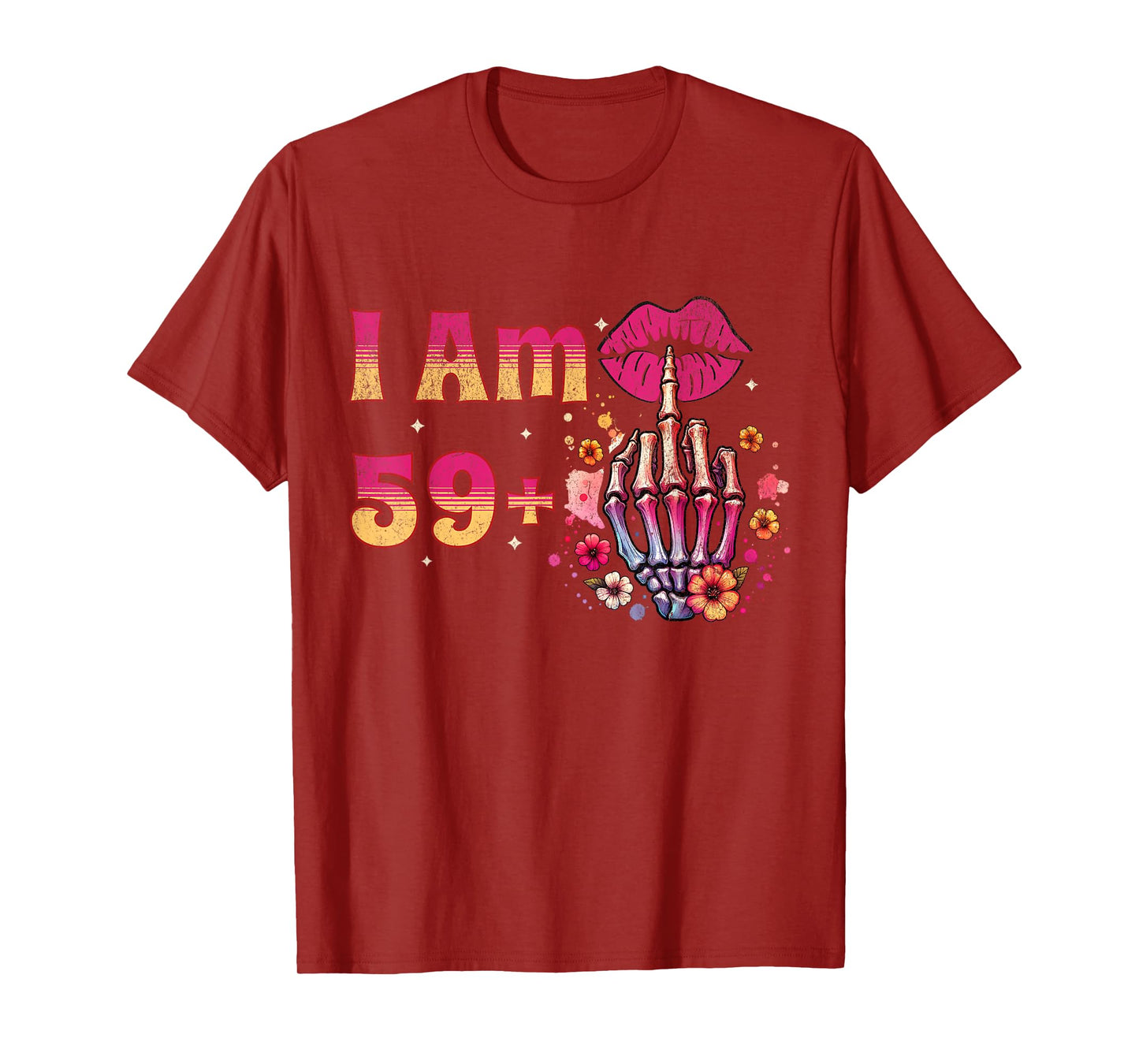 60th Birthday I Am 59 Plus 1 Middle Finger Vintage 59+1 T-Shirt
