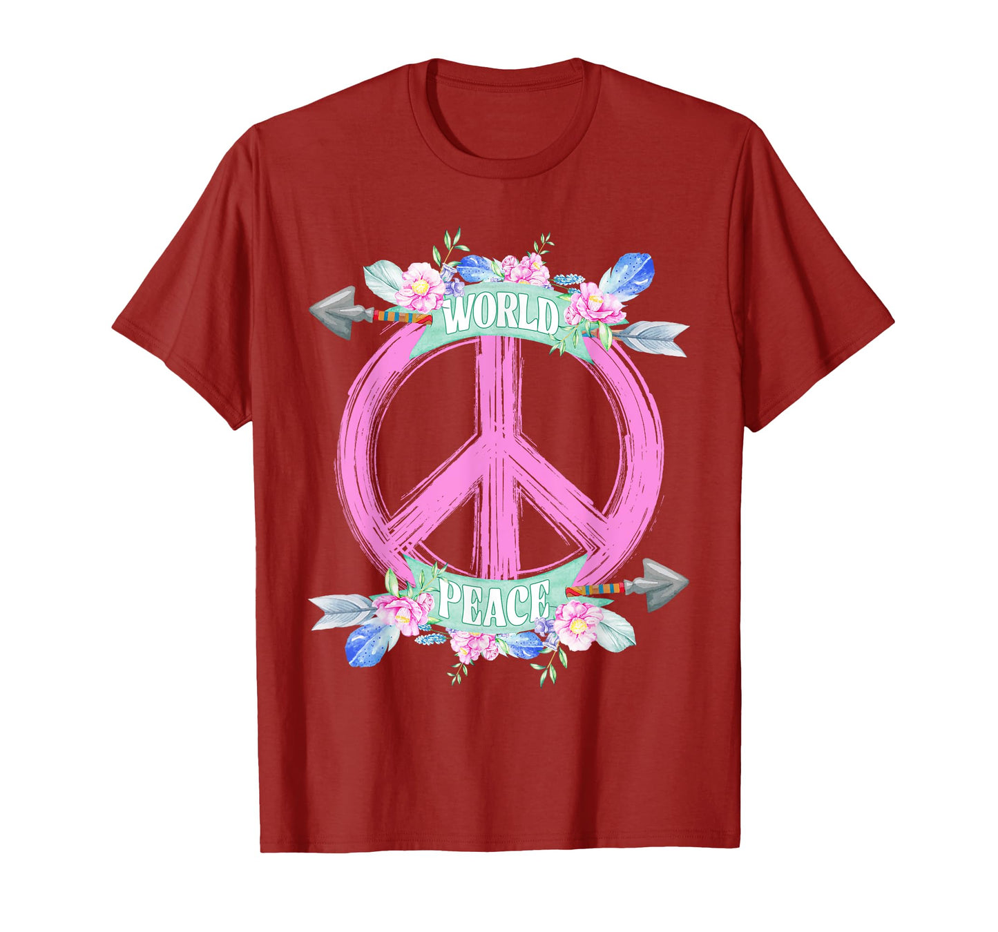 World Peace Day Peace Sign Floral International Day of Peace T-Shirt