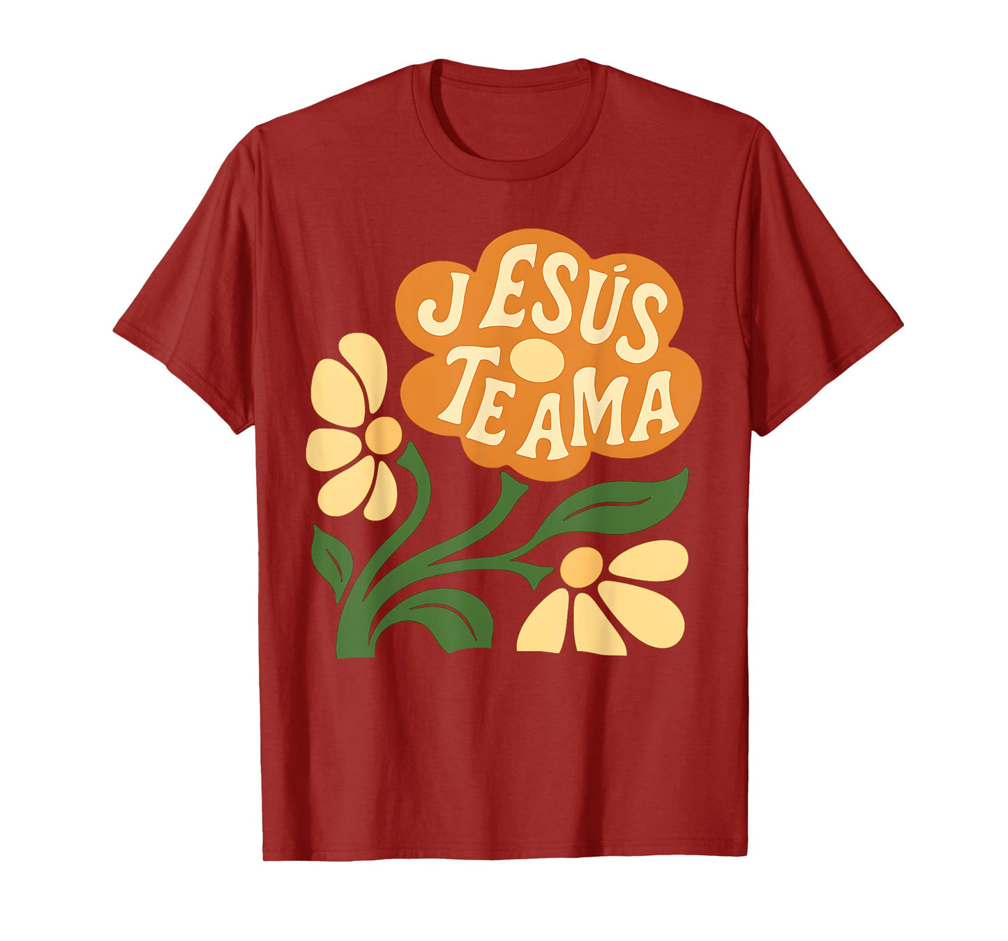 Jesus Te AMA Flor Jesus Loves You Boho Botánico Christian T-Shirt