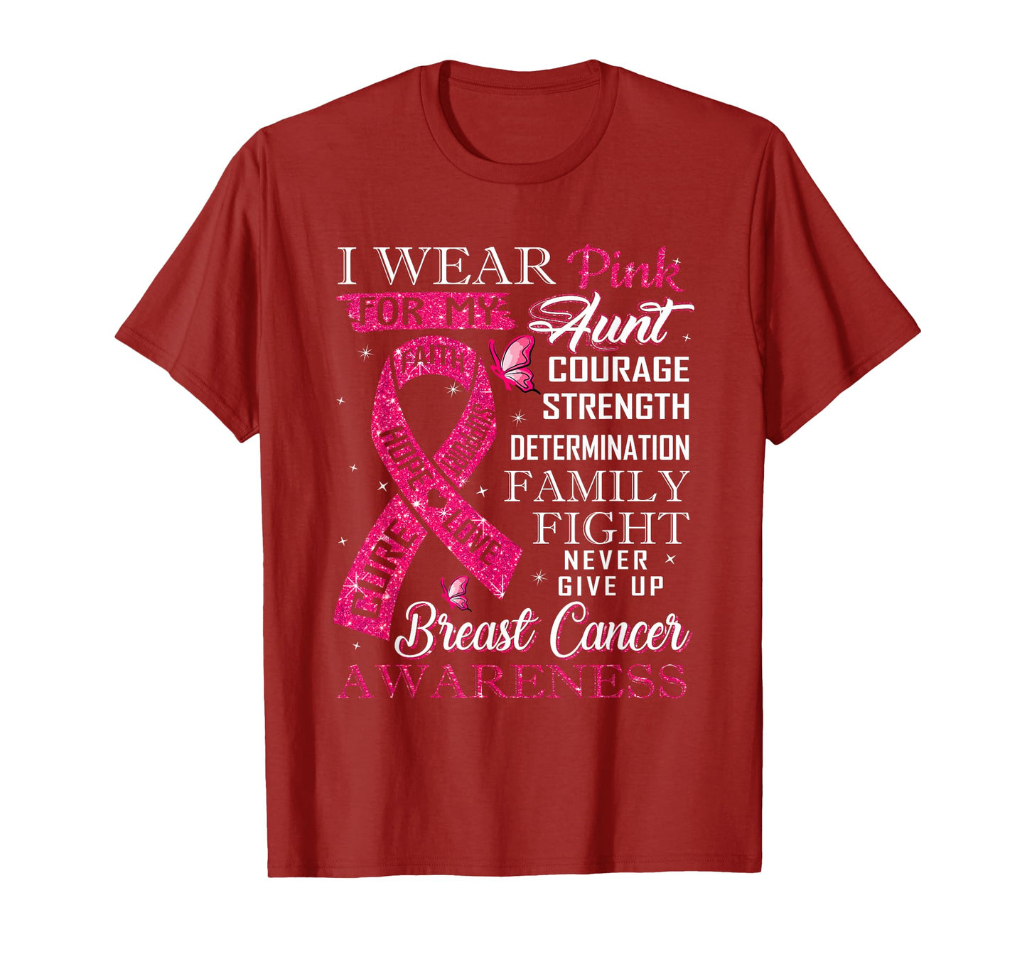 I Wear Pink for My Aunt Breast Cancer Warrior Support Squad T-Shirt