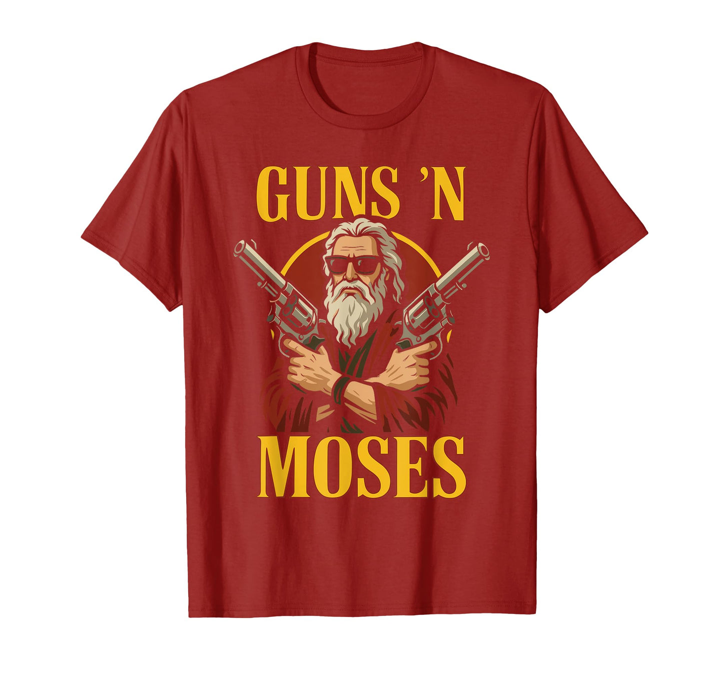 Guns N Moses - Funny Jewish Christian Bible Rock T-Shirt