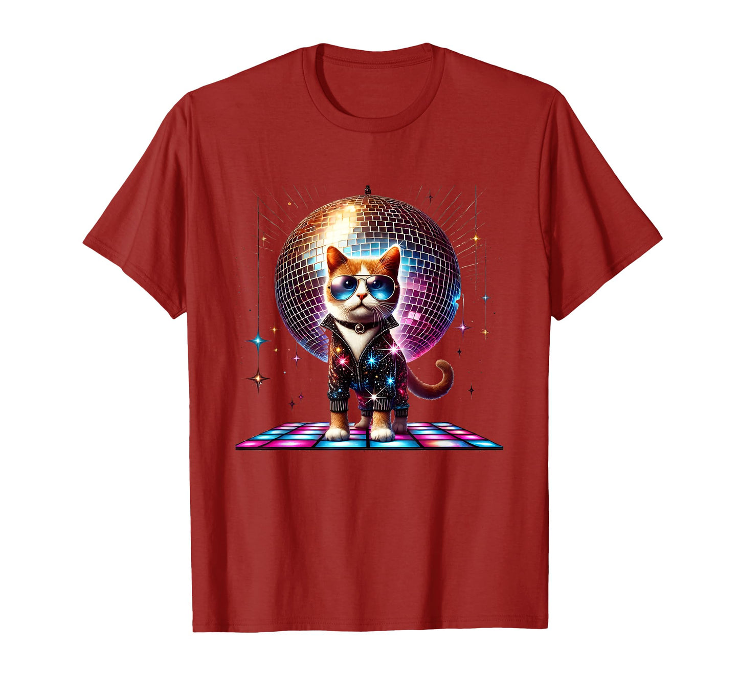 Dancing Cat Disco Ball Kitten Kitty Lover Funny Party Animal Men Women Kids T-Shirt