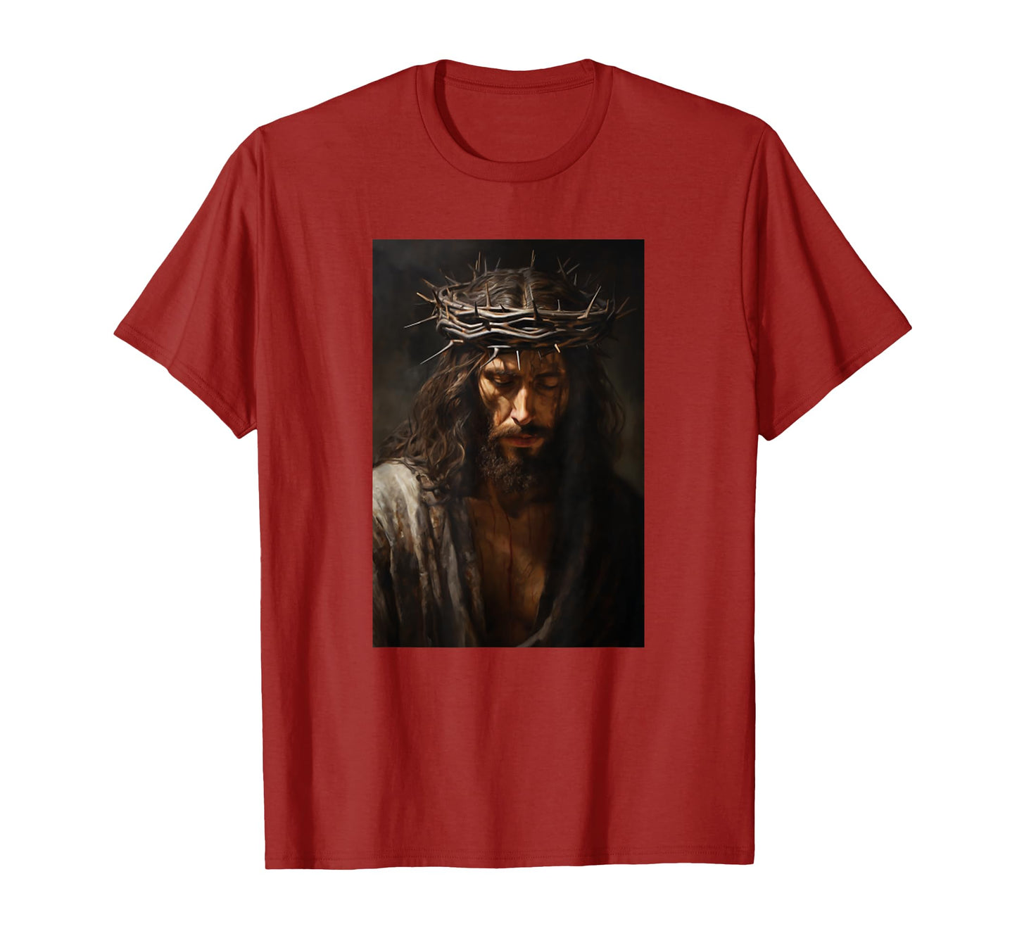 Vintage Jesus Christ Wearing Crown Of Thorns In Prayer T-Shirt